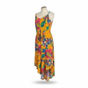 My Street Tropical Floral Wide Leg Jumpsuit Size Medium 100% Rayon